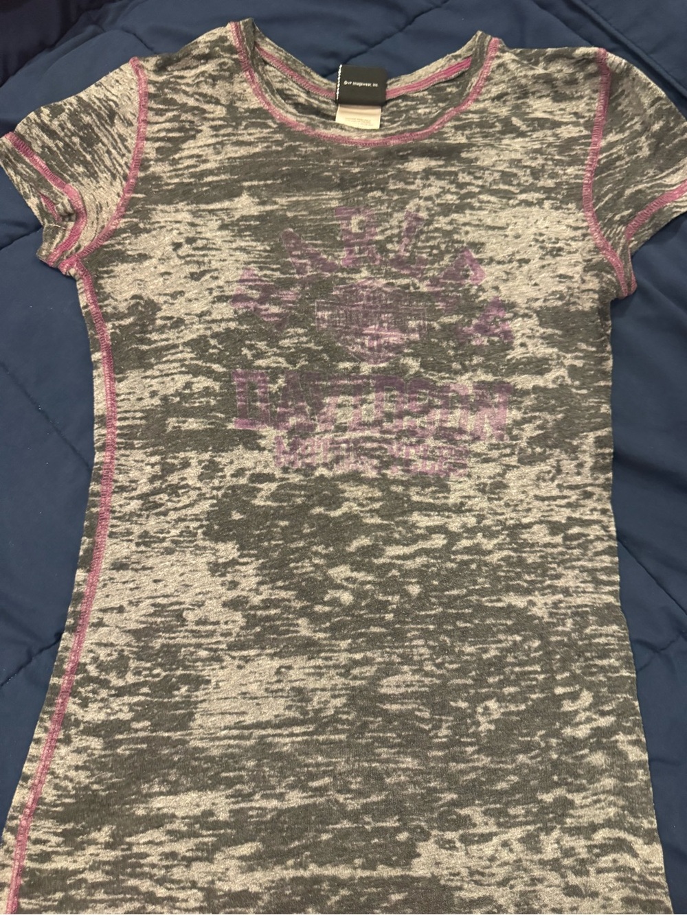 Womens Purple and Grey Burnout Tee - Unbranded